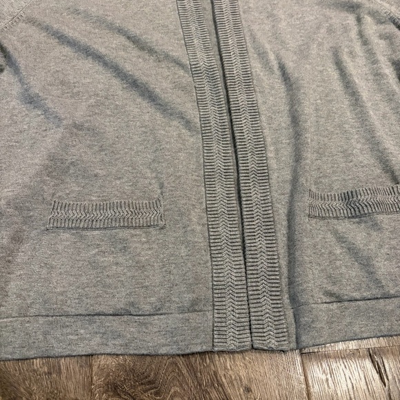 LANDS' END Outfitters Cardigan Women's 3X Open Front Sweater Gray Cotton Modal - Picture 4 of 12